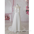 chiffon fabric with lace cape A line princess style high quality good price wedding dress